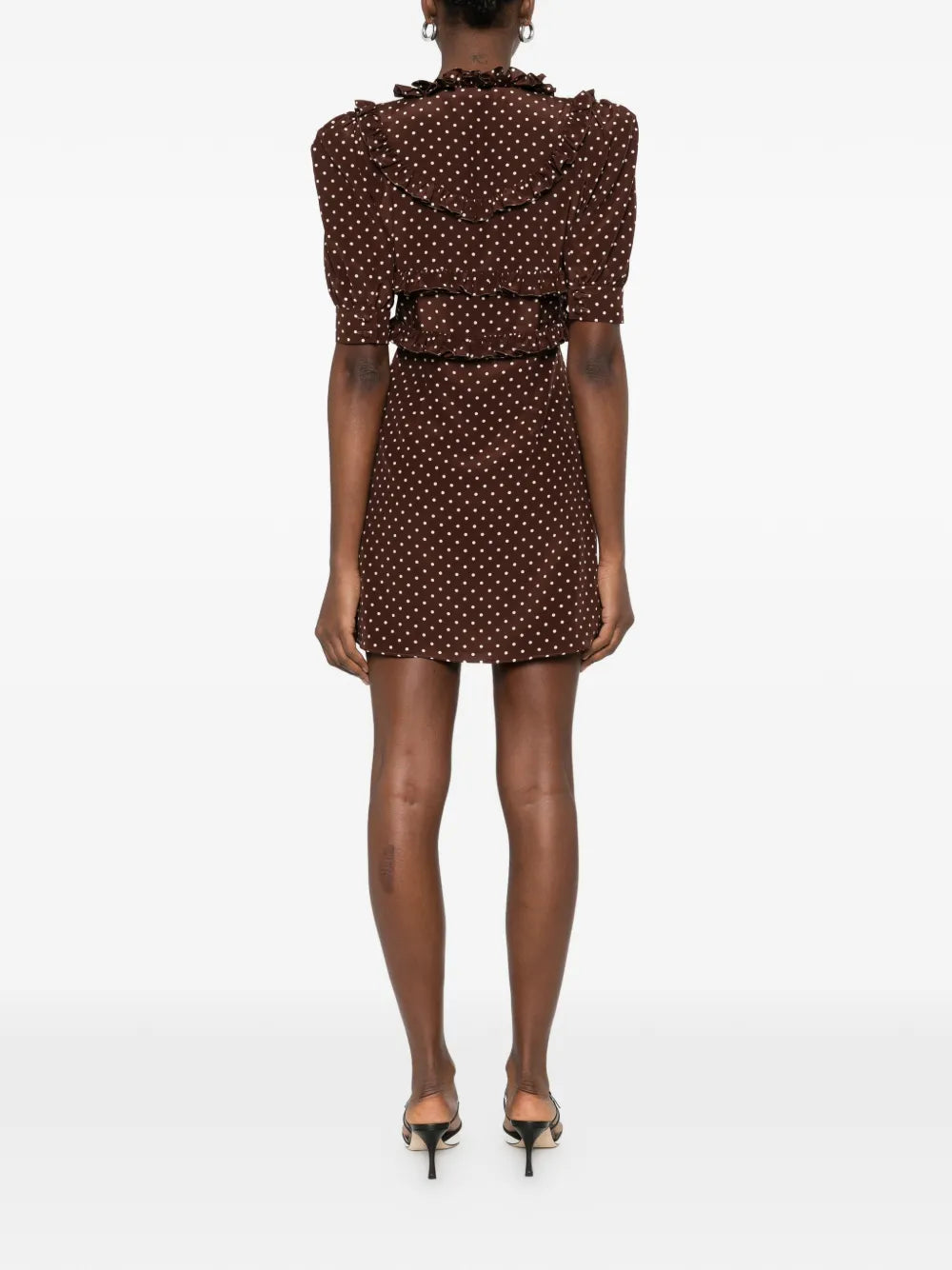 Alessandra Rich Ruffled Polka Dot Mini Dress