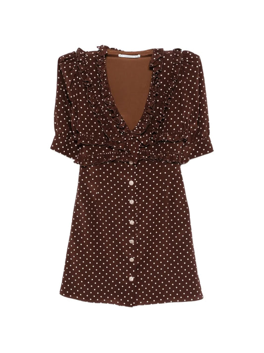 Alessandra Rich Ruffled Polka Dot Mini Dress