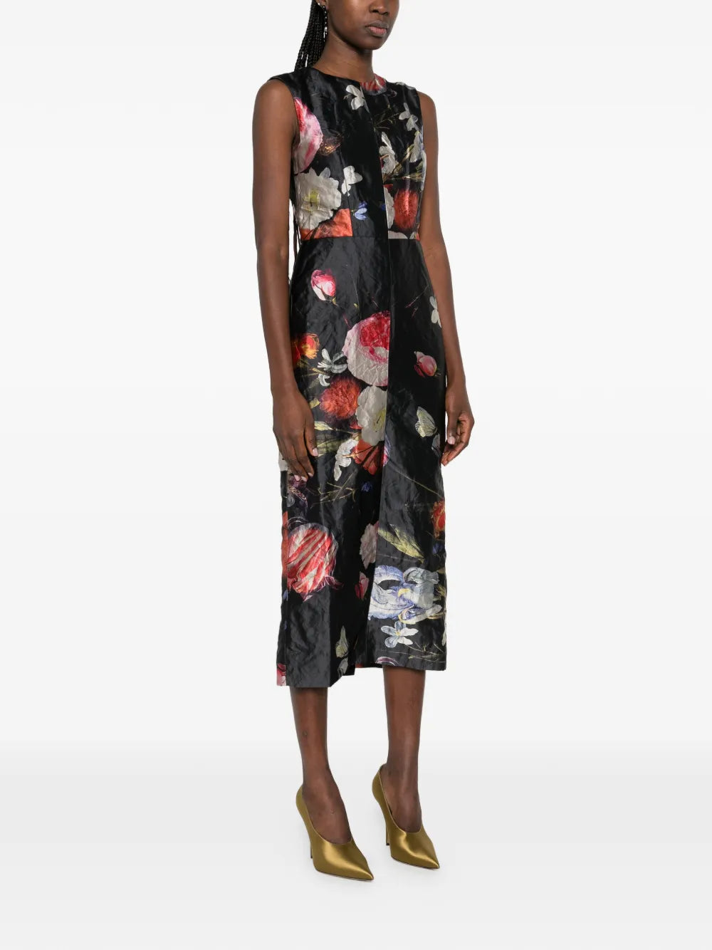 Erdem Sleeveless Floral Midi Dress