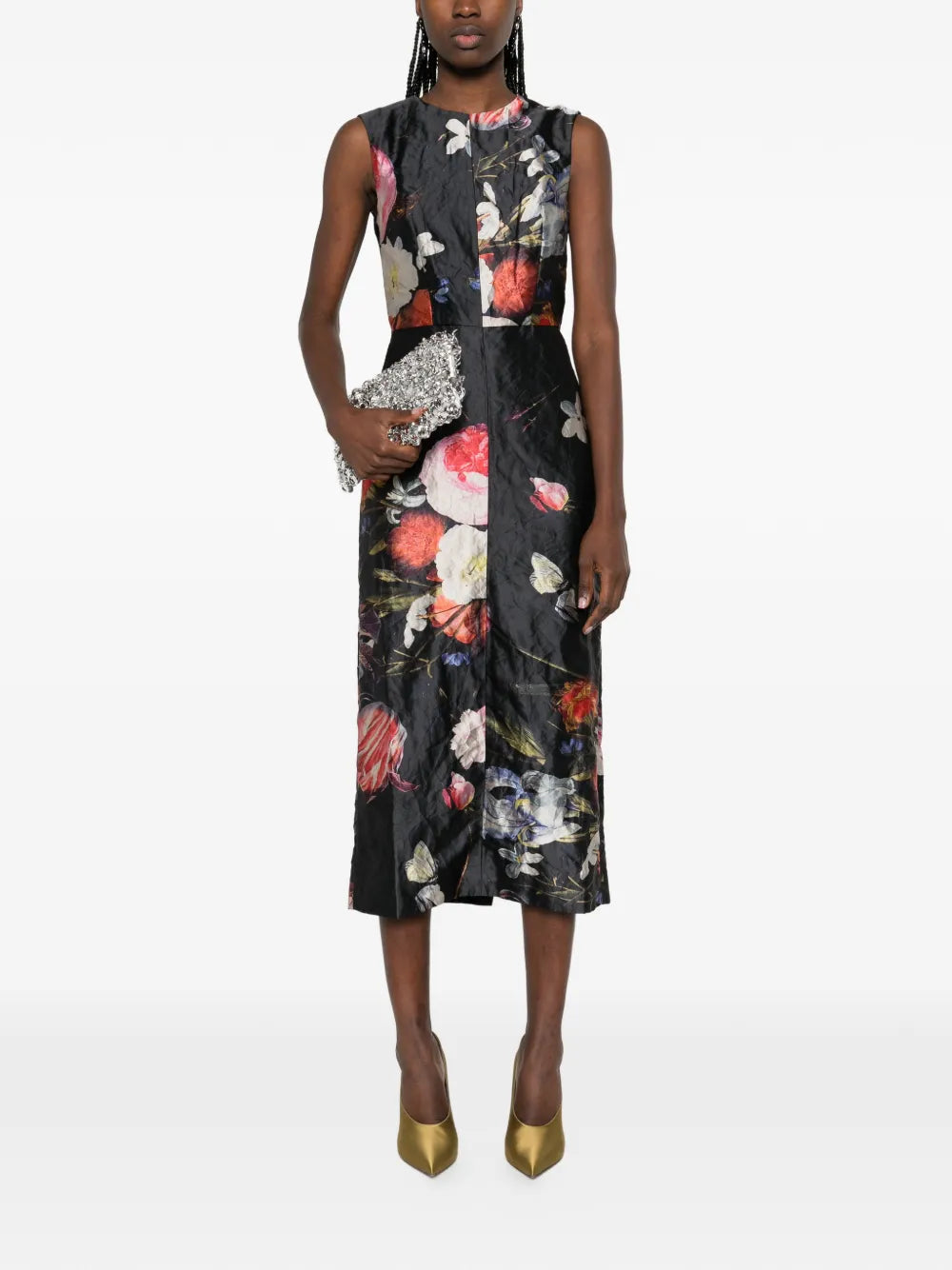 Erdem Sleeveless Floral Midi Dress