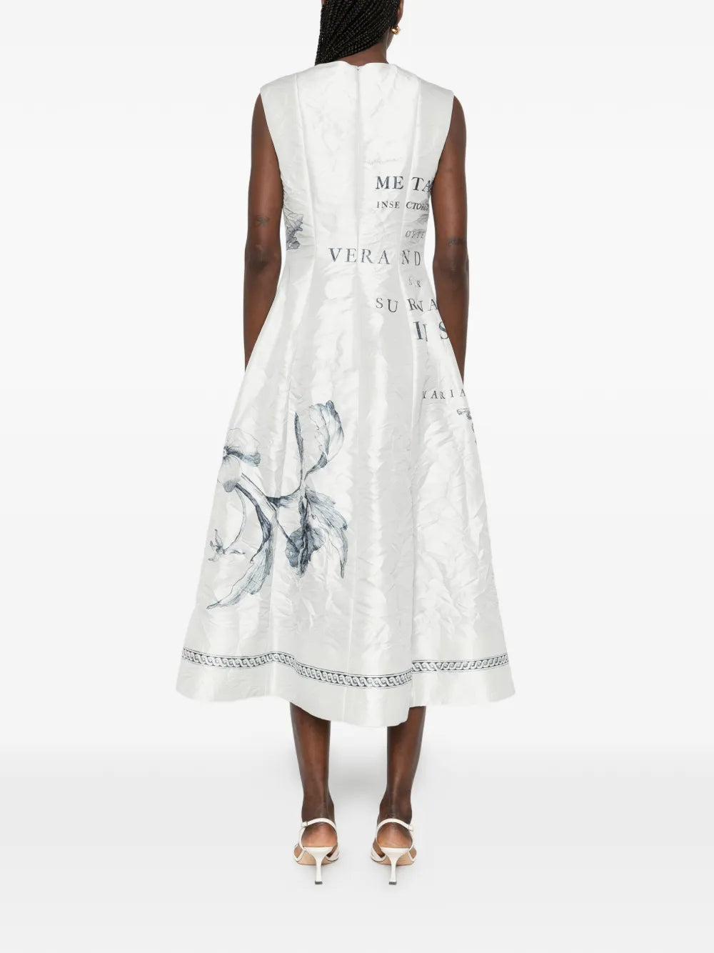 Erdem Floral Print Sleeveless Midi Dress