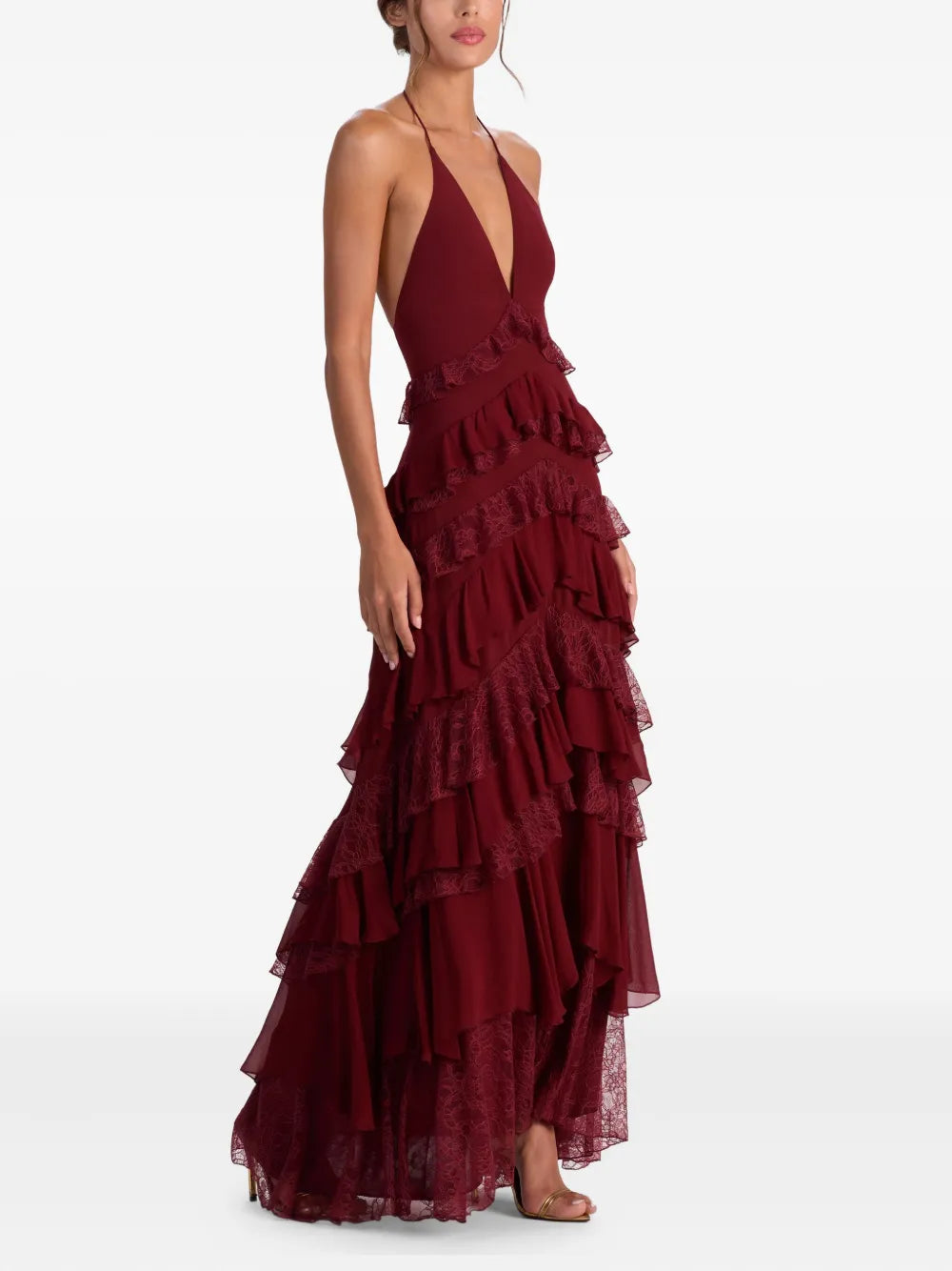 Alice Olivia Liana V Neck Maxi Dress