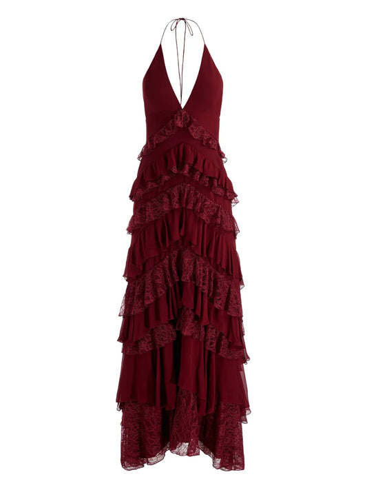 Alice Olivia Liana V Neck Maxi Dress
