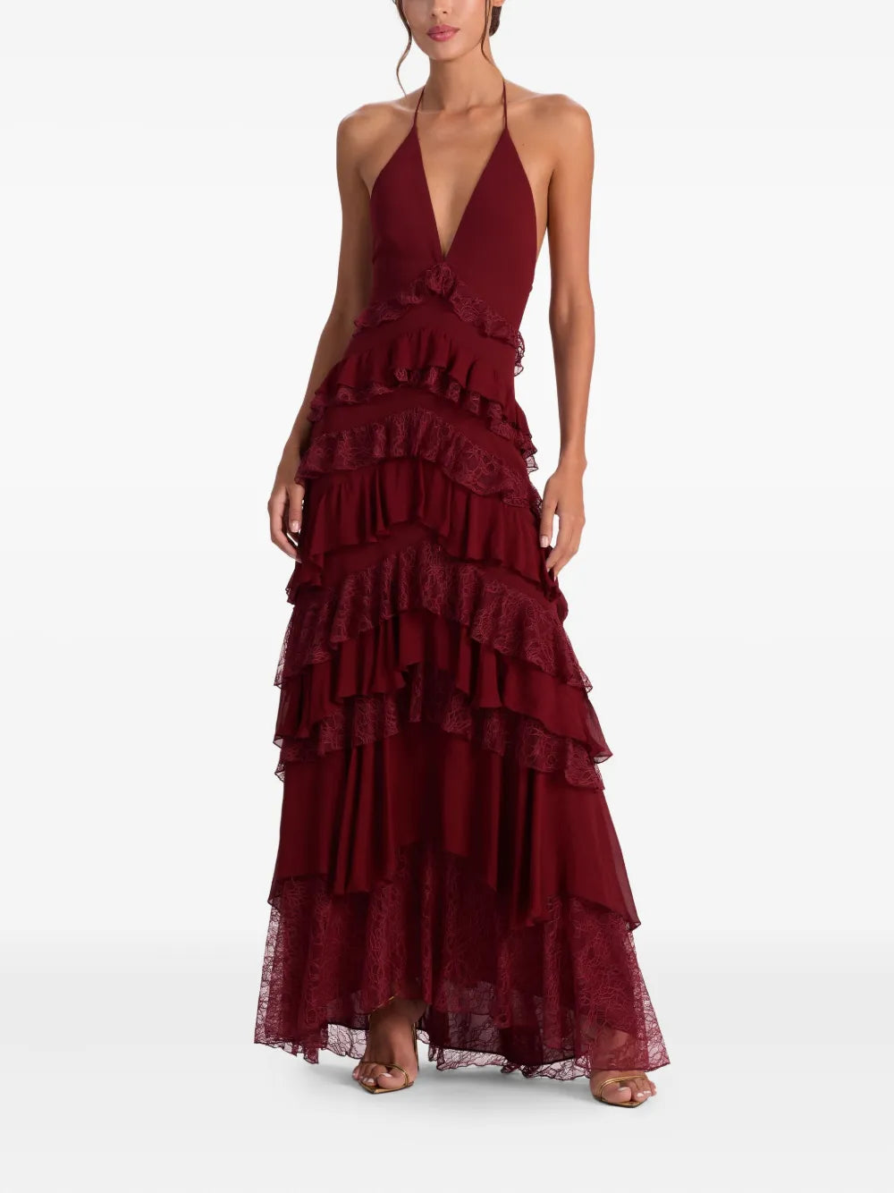 Alice Olivia Liana V Neck Maxi Dress