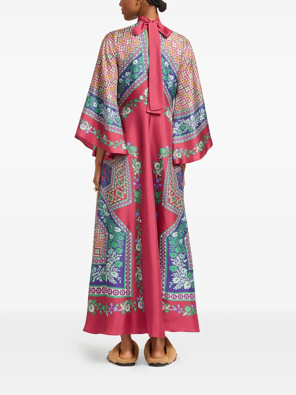 La Doublej Magnifico Floral Pussy Bow Maxi Dress