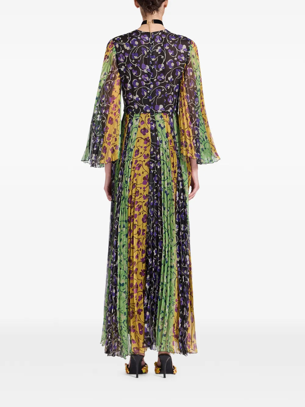 La Doublej Angel Floral Print Pleated Maxi Dress