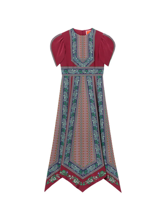 La Doublej Puffed Sleeved Midi Dress
