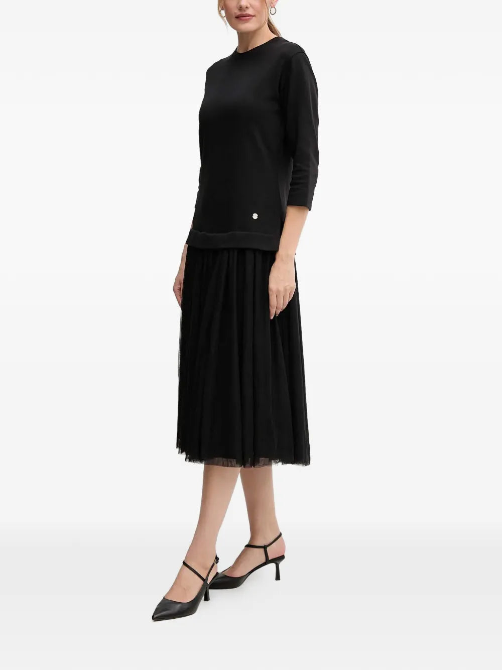 Joop Three Quarter Sleeve Tulle Dress