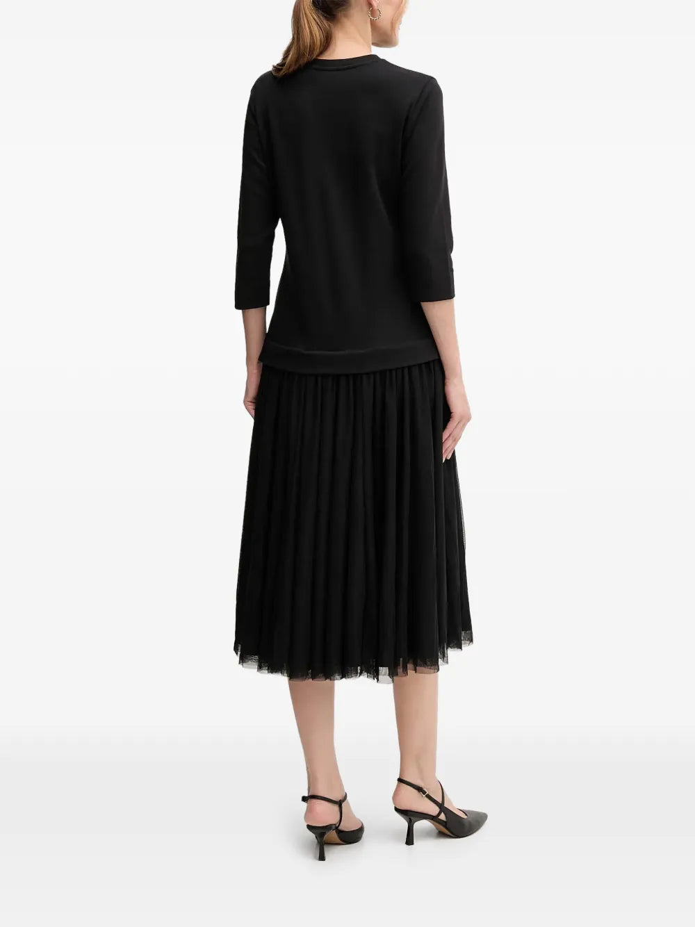 Joop Three Quarter Sleeve Tulle Dress