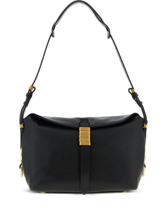 Pinko Engraved Rings Saddle Shoulder Bag