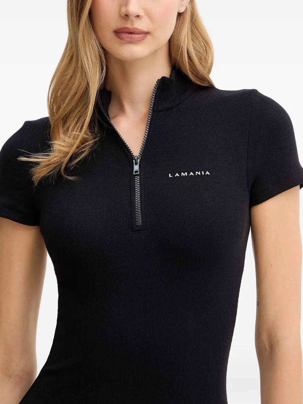 La Mania Half Zip Mini Dress