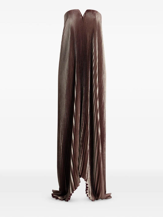 Lidee Black Tie Pleated Maxi Dress