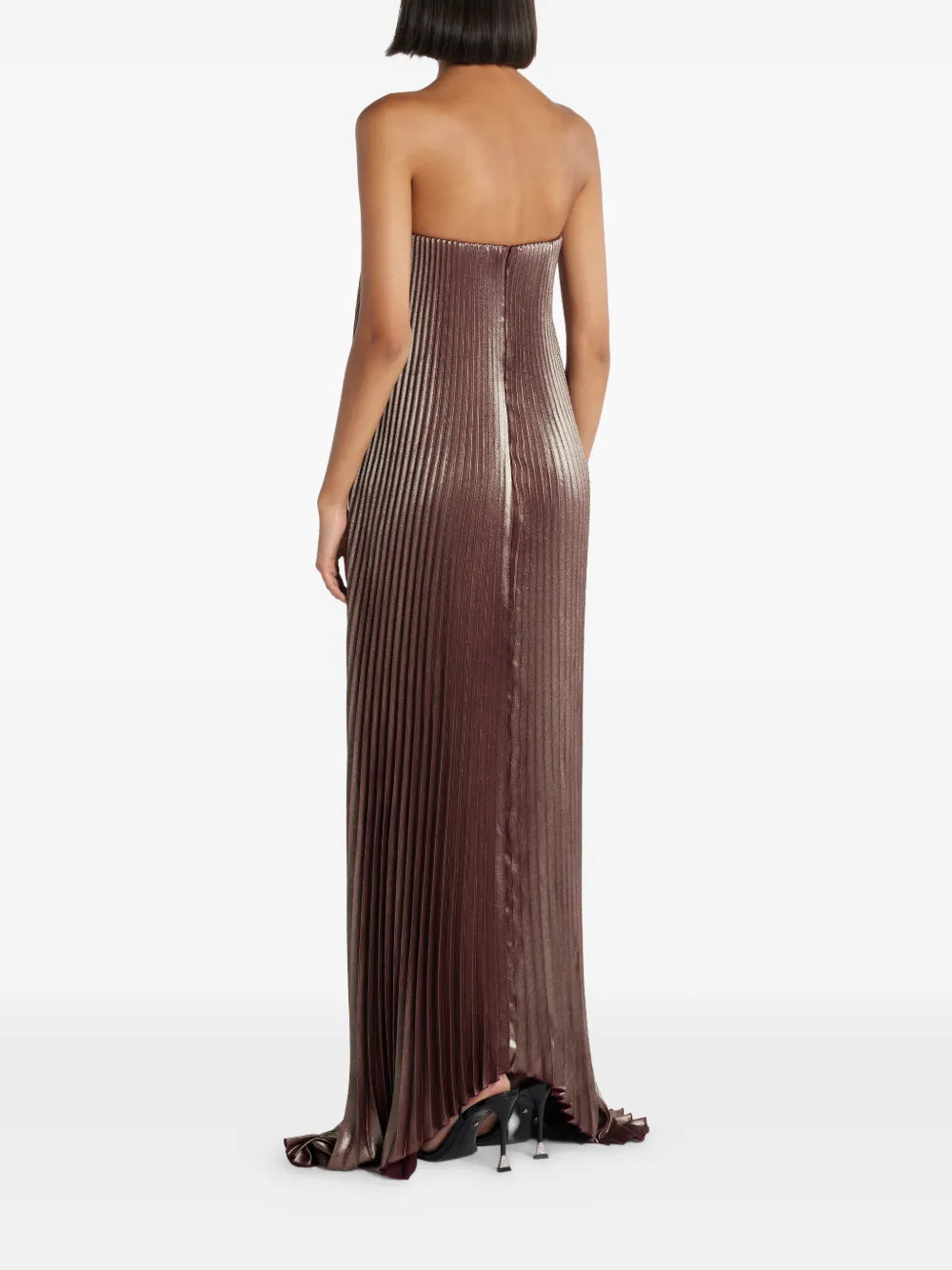 Lidee Black Tie Pleated Maxi Dress