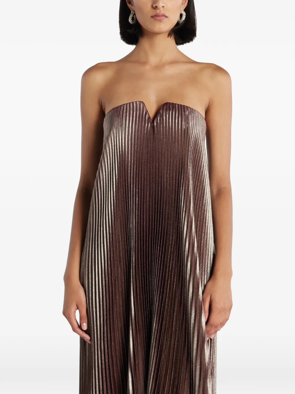 Lidee Black Tie Pleated Maxi Dress