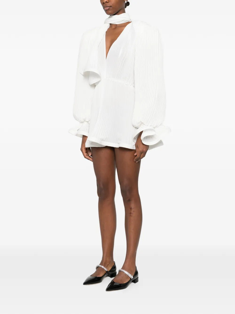 Rowen Rose Pleated Puffy Mini Dress