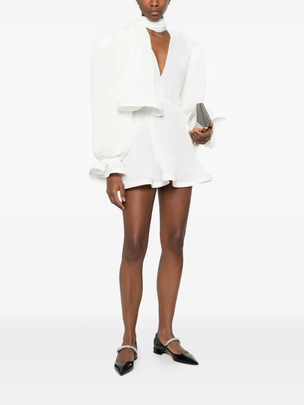 Rowen Rose Pleated Puffy Mini Dress