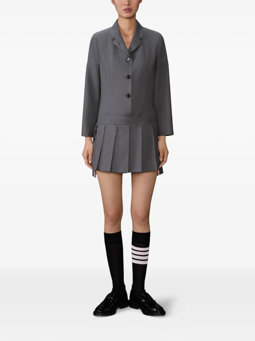 Thom Browne Twill Pleated Mini Dress
