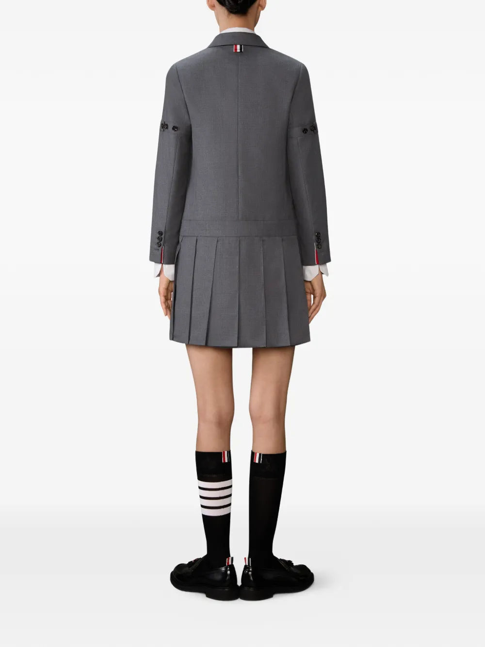 Thom Browne Twill Pleated Mini Dress