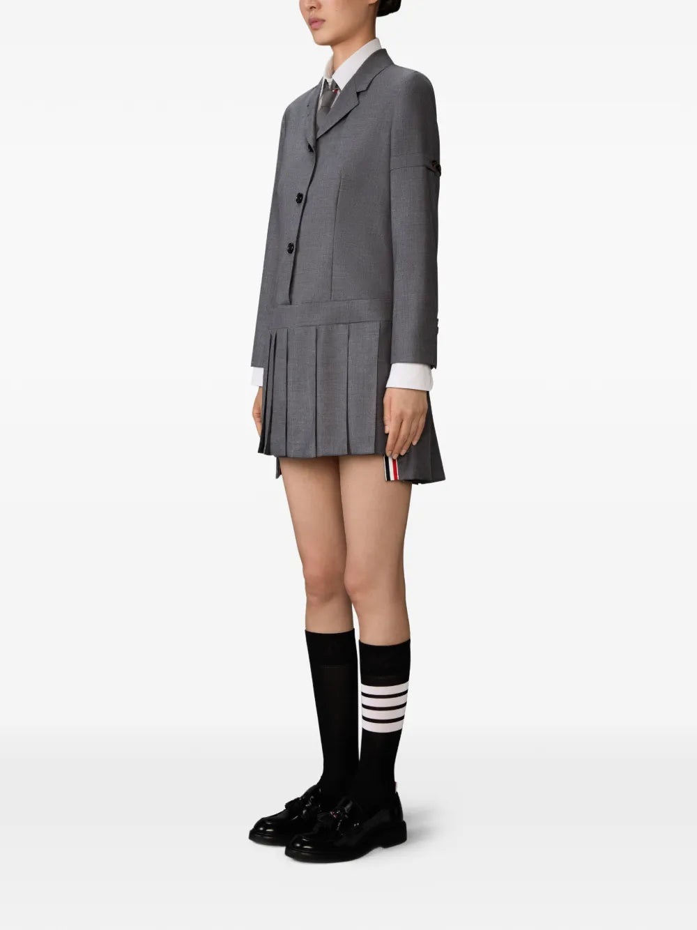 Thom Browne Twill Pleated Mini Dress