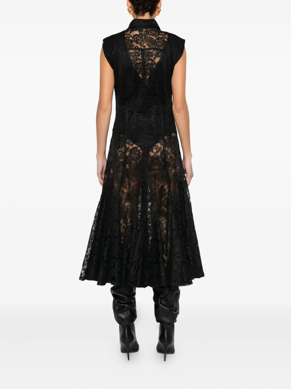 Miau By Clara Rotescu Laced Midi Dress