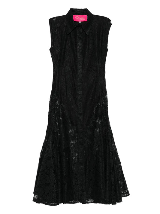 Miau By Clara Rotescu Laced Midi Dress