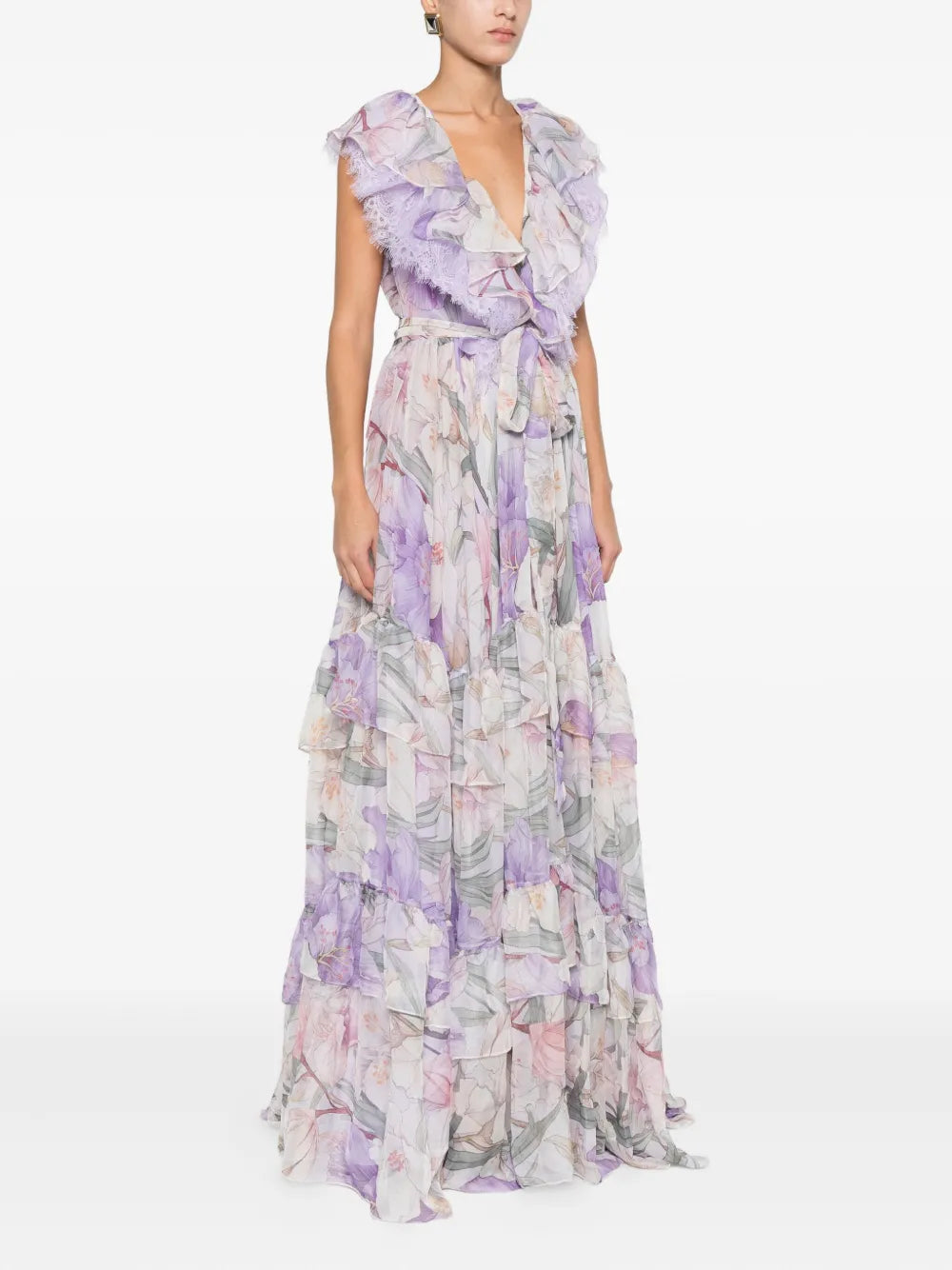 Miau By Clara Rotescu Floral Print Maxi Dress