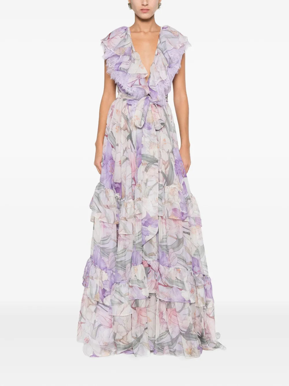 Miau By Clara Rotescu Floral Print Maxi Dress