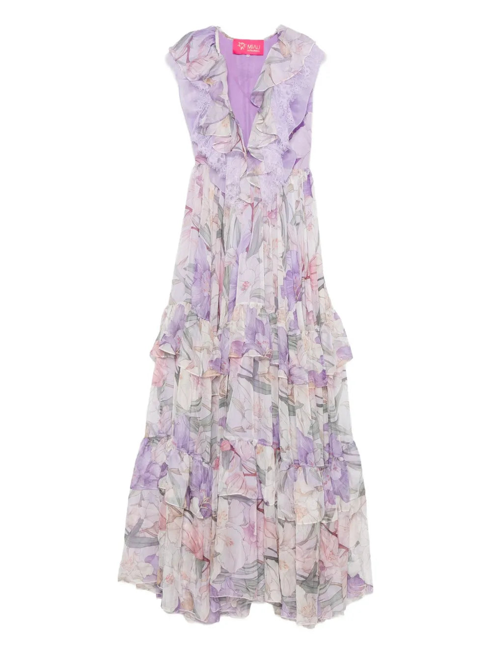 Miau By Clara Rotescu Floral Print Maxi Dress