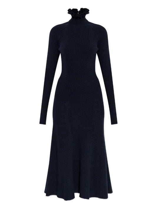 Alaia Ruffled High Neck Dress