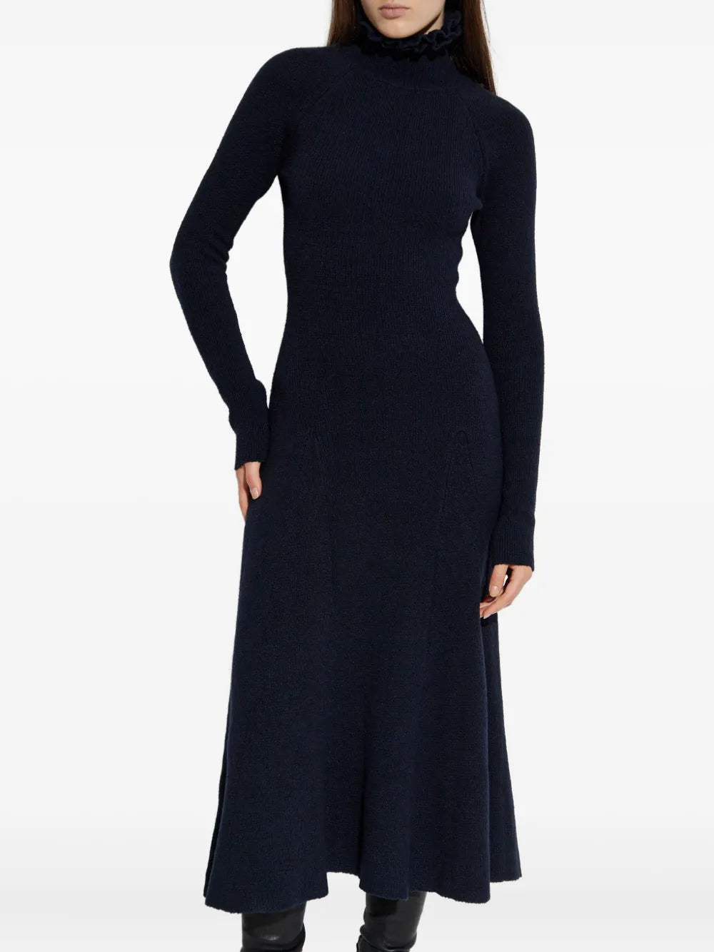 Alaia Ruffled High Neck Dress