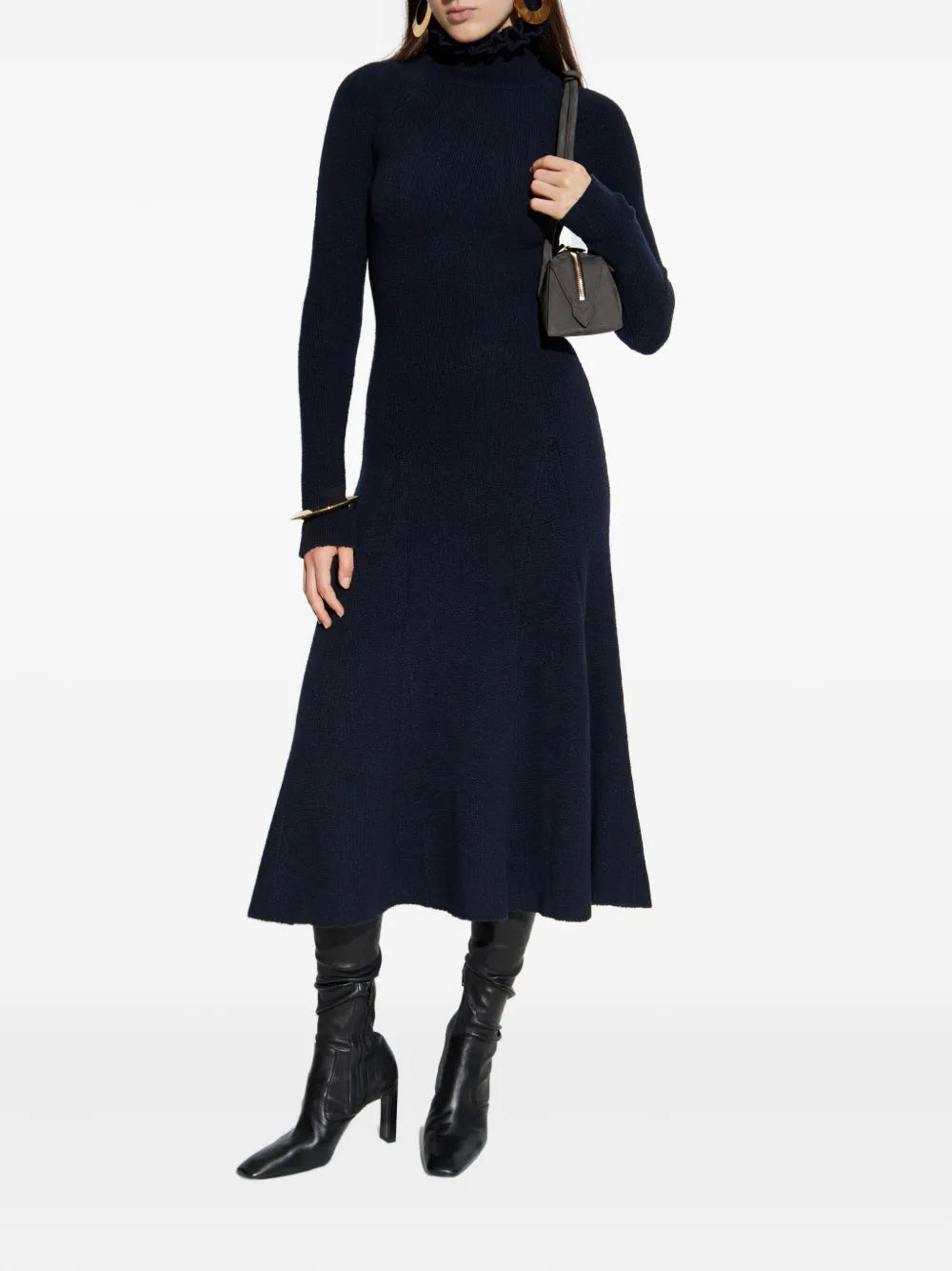 Alaia Ruffled High Neck Dress
