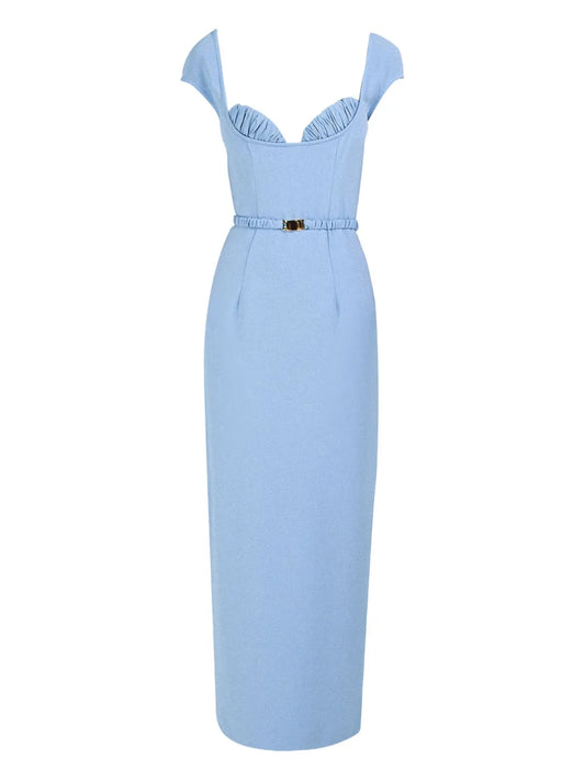 Rowen Rose Bra Detail Belted Long Dress