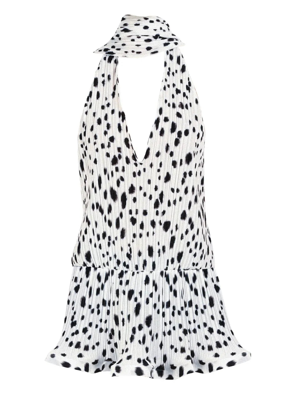 Rowen Rose Dalmatian Pattern Pleated Dress