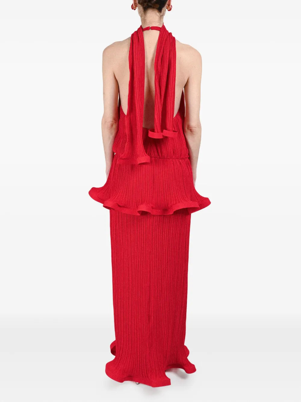 Rowen Rose Pleated Plunging Neck Dress