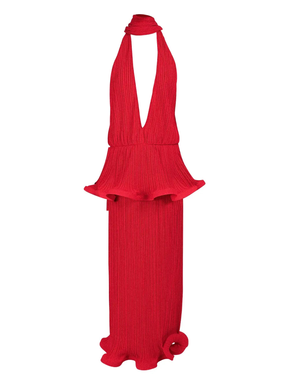 Rowen Rose Pleated Plunging Neck Dress