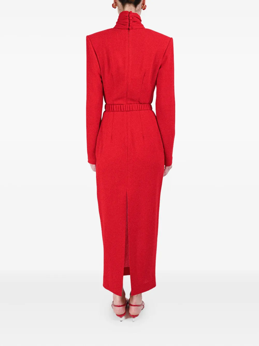 Rowen Rose Draped Collar Belted Dress