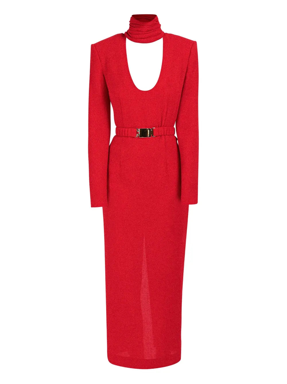 Rowen Rose Draped Collar Belted Dress