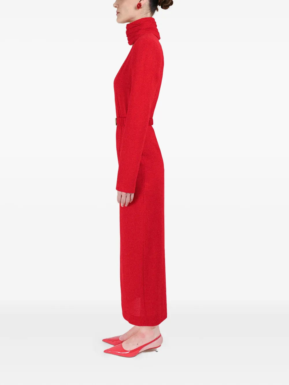 Rowen Rose Draped Collar Belted Dress