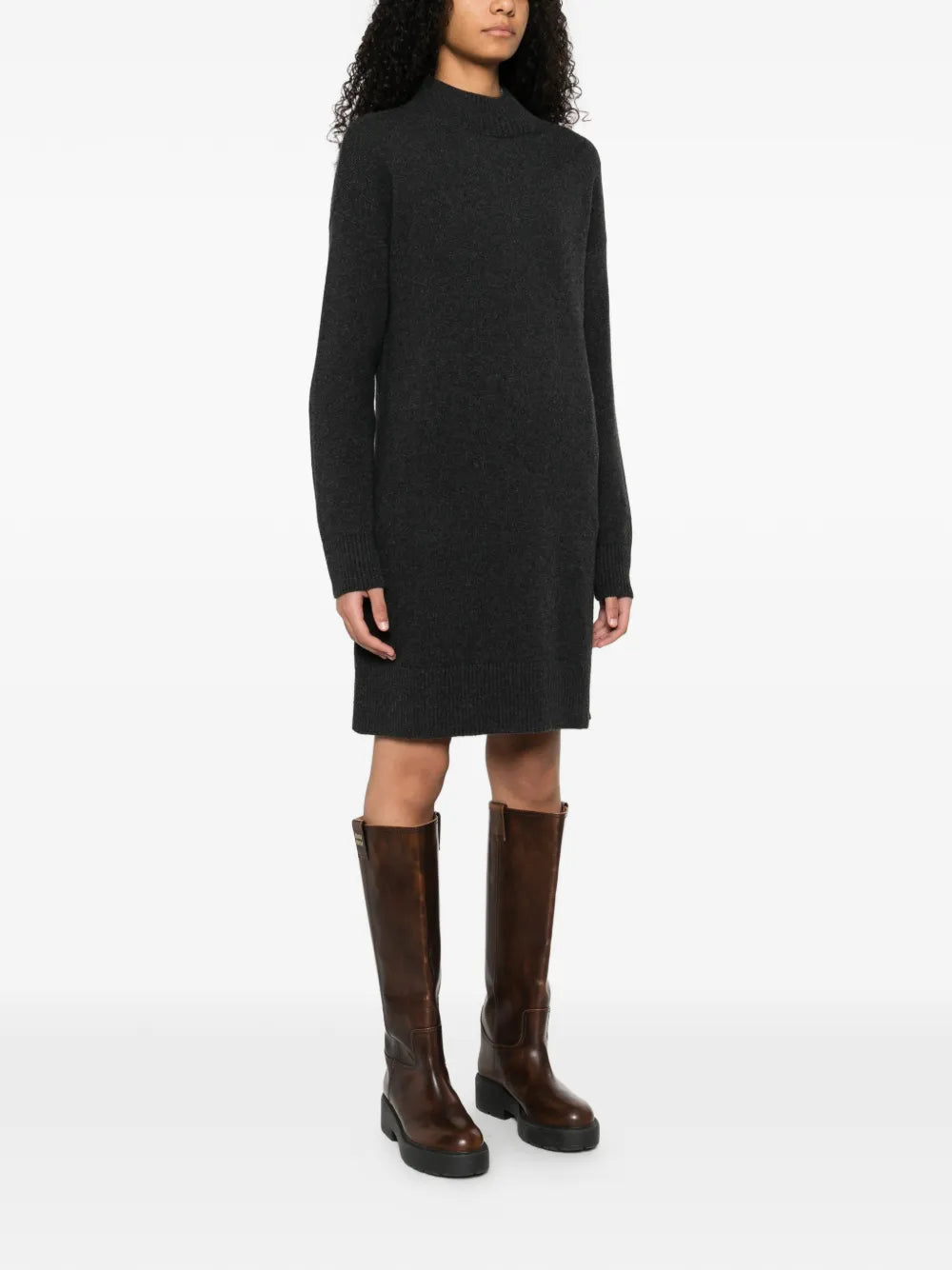 Barbour International Crew Neck Midi Knitted Dress