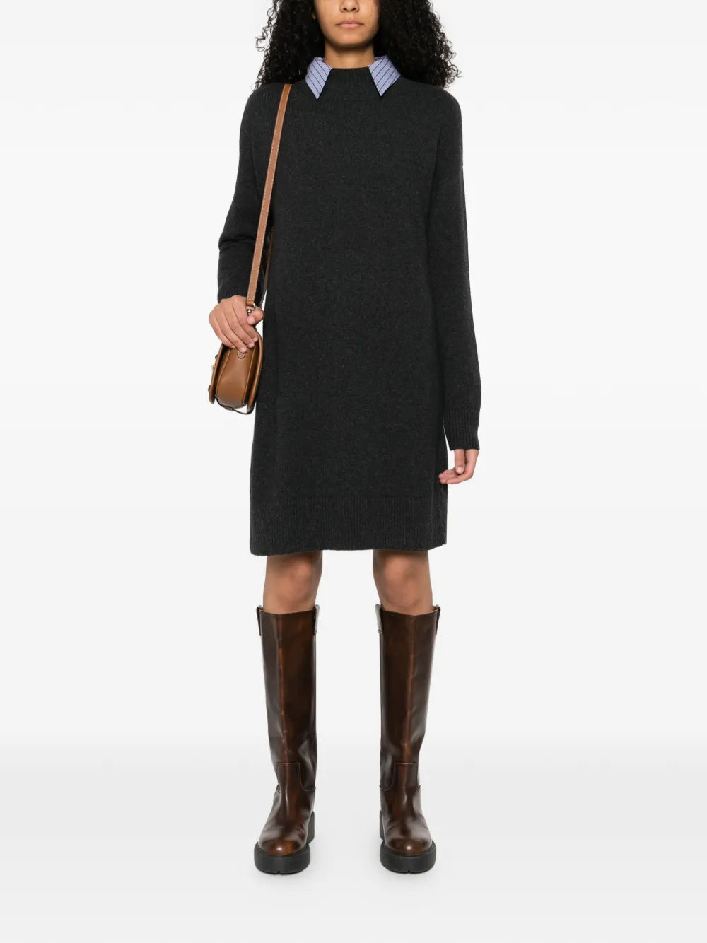 Barbour International Crew Neck Midi Knitted Dress