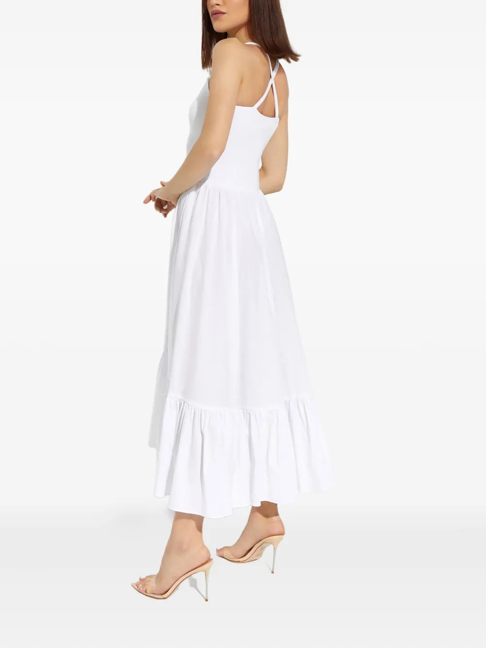 Caroline Constas Veronica Ruffled Midi Dress