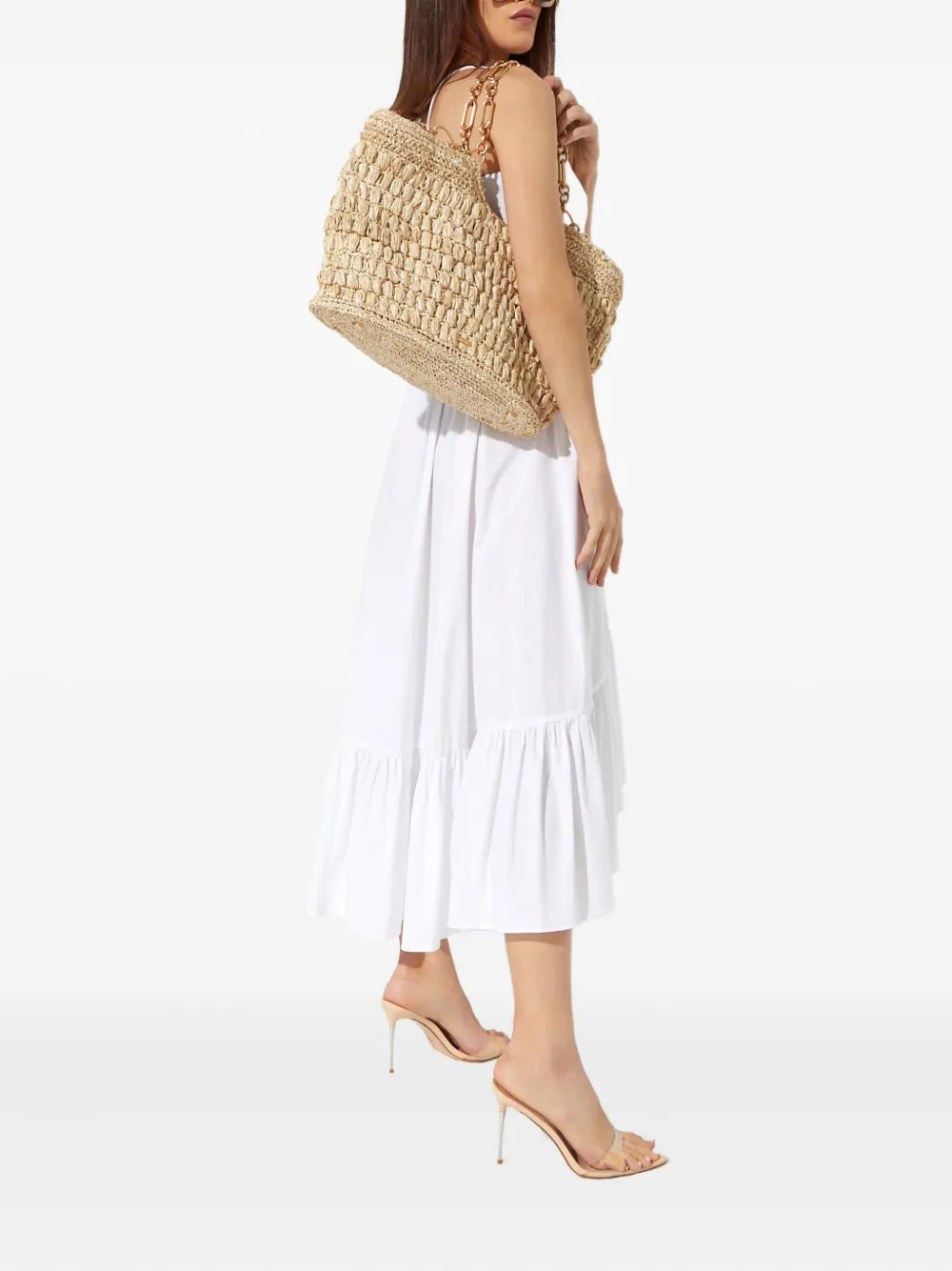Caroline Constas Veronica Ruffled Midi Dress