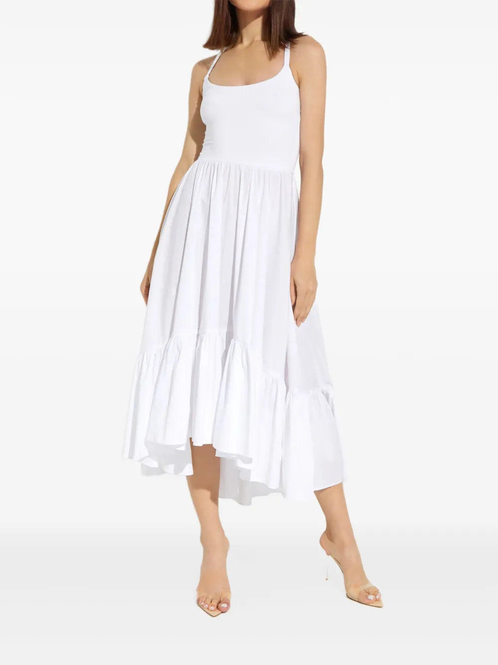Caroline Constas Veronica Ruffled Midi Dress