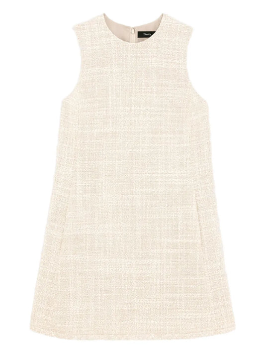 Theory Sleeveless Tweed Mini Dress