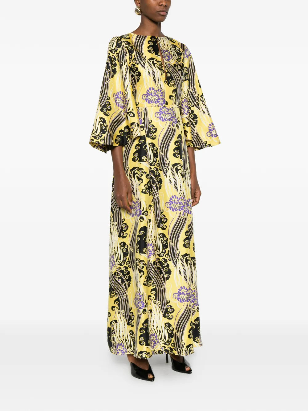 La Doublej Floral Print Maxi Dress