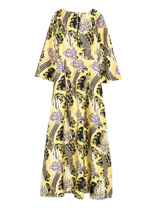 La Doublej Floral Print Maxi Dress