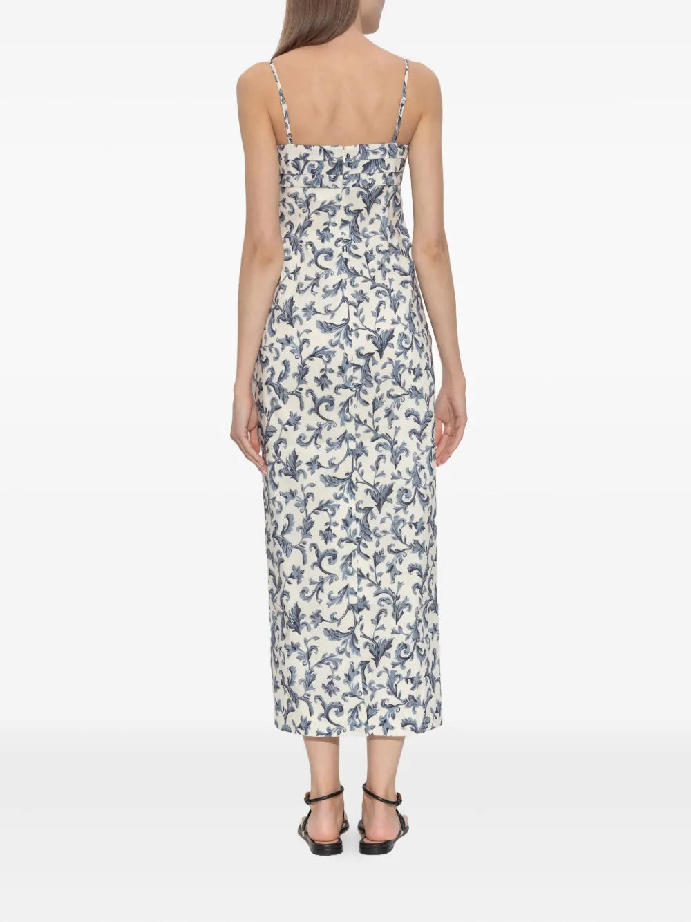Posse Rue Baroque Print Strappy Midi Dress