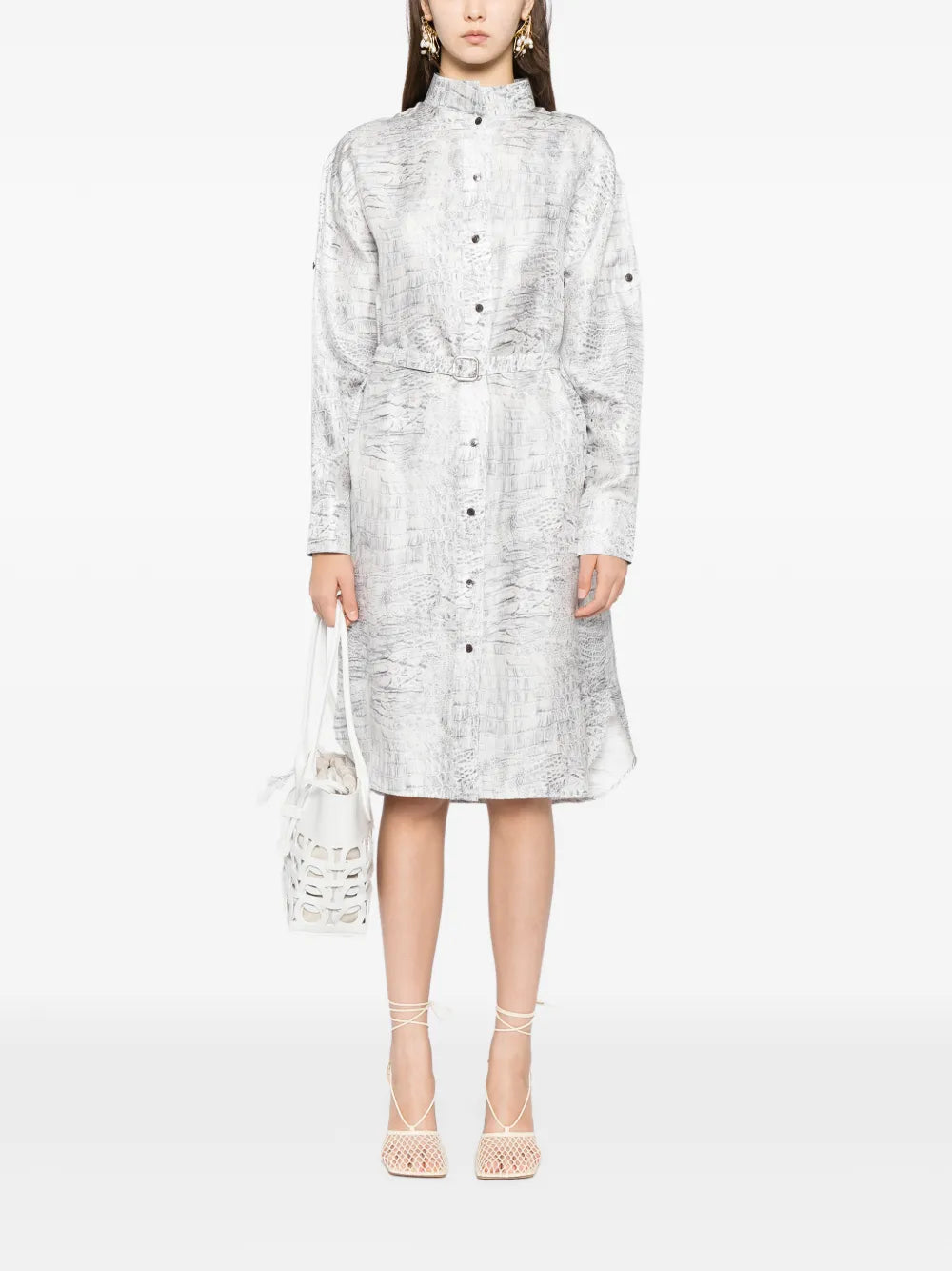 Ferragamo Belted Buttoned Up Shirt Dress
