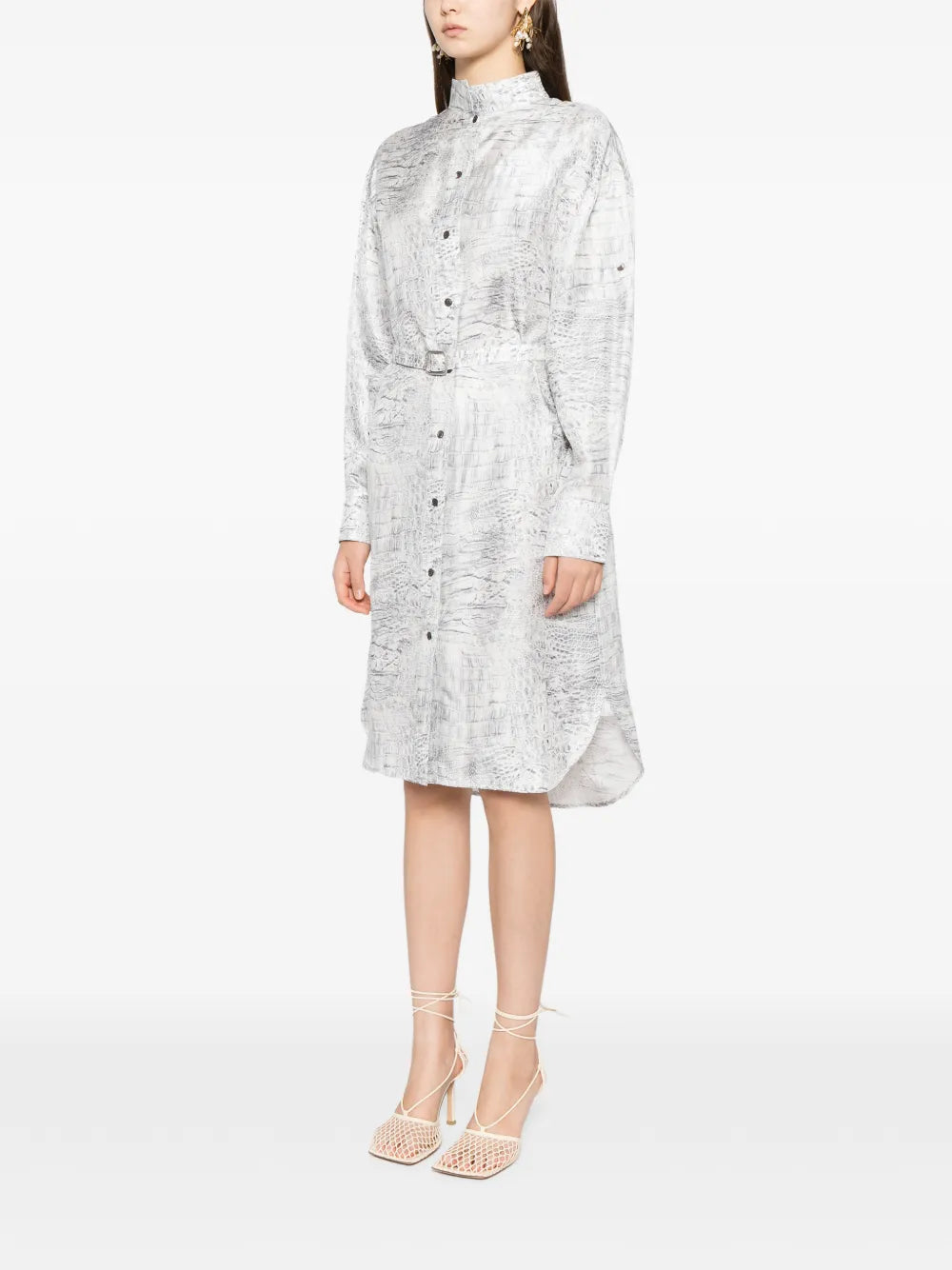 Ferragamo Belted Buttoned Up Shirt Dress
