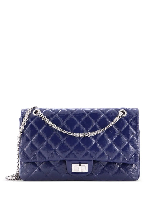 Chanel Pre Owned Reissue 255 Flap Bag Quilted Crinkled Patent 227 Shoulder Bag